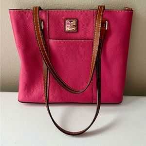 Dooney and Bourke Pink Pebbled Leather Shopper